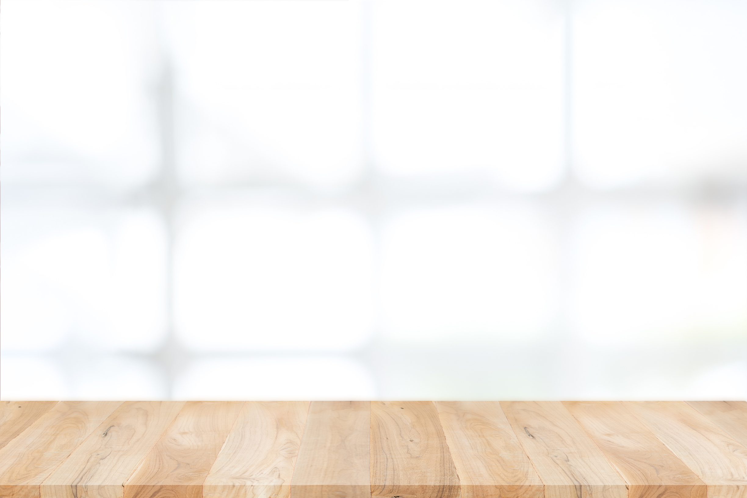 Empty Wooden Table and Window Room Interior Background 